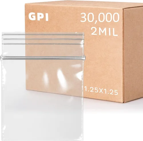 Miniatura 14 de GPI - Paquete de 100 bolsas de plástico transparente con cremallera de 1 x 1 pulgada de grosor, bolsas de plástico transparente con cierre