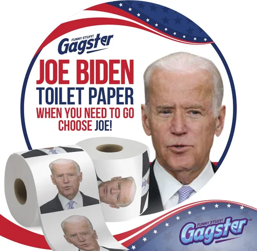 Miniatura 5 de Rollo de papel higiénico divertido de Joe Biden de Gagster - Broma política para bromas de elección de demócratas y republicanos, intercambio