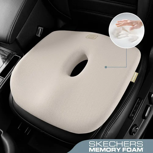 Miniatura 2 de Skechers Cojín de asiento de espuma viscoelástica, cojín para silla de oficina con forma de dona para aliviar el dolor de coxis, almohada para silla