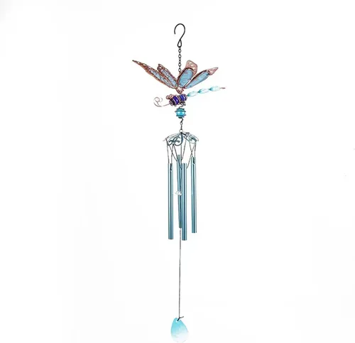 Miniatura 7 de Campanillas de viento de libélula, campanillas de viento de vidrio brillantes para jardín para el hogar, fiesta, decoración de festival, decoración