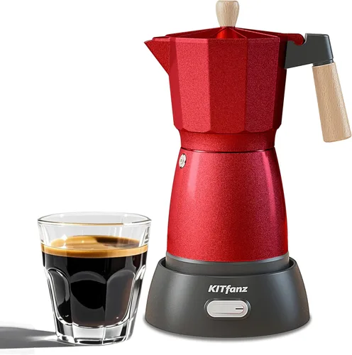 Miniatura 10 de Cafetera Eléctrica de Café Espresso, Cafetera Italiana, Olla Moka Eléctrica, Cafetera Cubana, Cafeteras Eléctricas Portátiles Espresso con Base