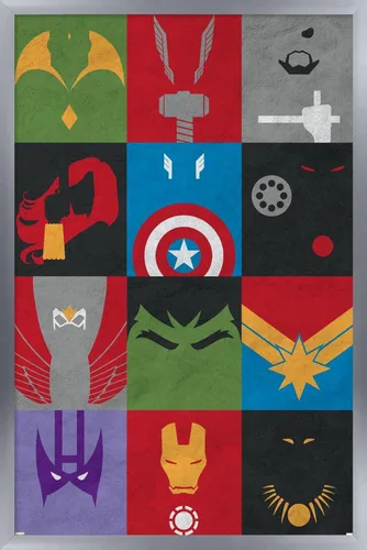Miniatura 9 de Trends International Marvel Comics-Avengers-Minimalist Grid Mount Póster de pared Versión con marco plateado