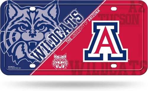 Miniatura 38 de NCAA etiqueta de metal para auto, negro