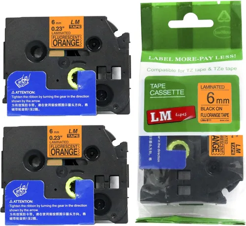 Miniatura 22 de Paquete de 1 unidad LM Tapes LMe511 Premium de 1/4 de pulgada con impresión negra en etiqueta azul compatible con Brother TZe-511 P-Touch, incluye