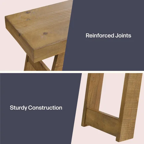 Miniatura 5 de Alaterre Furniture Lawas - Mesa consola de madera maciza – Mesa de entrada moderna de 56 pulgadas – Muebles de sala de estar de fácil montaje