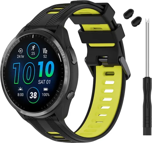 Miniatura 17 de Correa compatible con reloj Garmin Forerunner 965 – Correa de repuesto de silicona suave para reloj inteligente 965 para mujeres y hombres