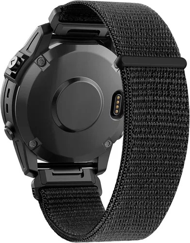 Compatible con Garmin Fenix 8/8 Pro 2.008 in/Fenix 7X/6X/6X Pro/5X/5X Plus, correa de reloj de nailon de 1.024 in de ajuste rápido, correa Negro