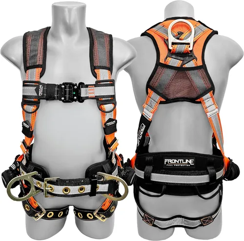 Miniatura 9 de FRONTLINE FALL PROTECTION Arneses + Anillo en D + Múltiples Estilos + Cumple con OSHA y ANSI
