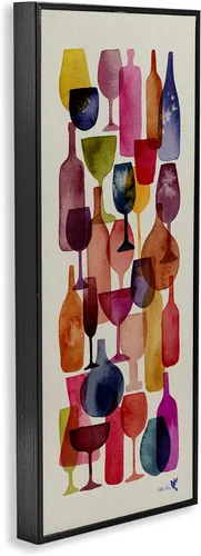 Miniatura 3 de Stupell Industries Copas de vino en capas Pintura enmarcada Giclée Art, diseño de Maria Over Marco negro