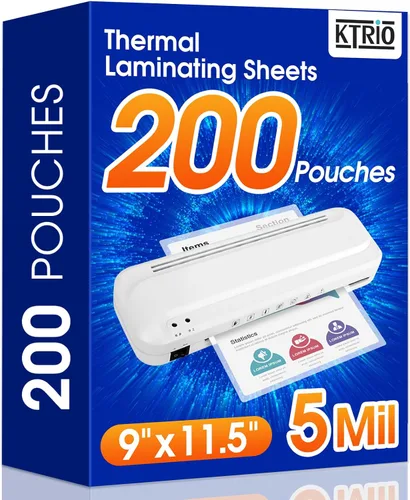 Miniatura 11 de KTRIO Hojas de laminación de 5 milésimas de pulgada de diámetro, capacidad para 8.5 x 11 pulgadas, paquete de 100 bolsas de laminación térmicas, 9 x