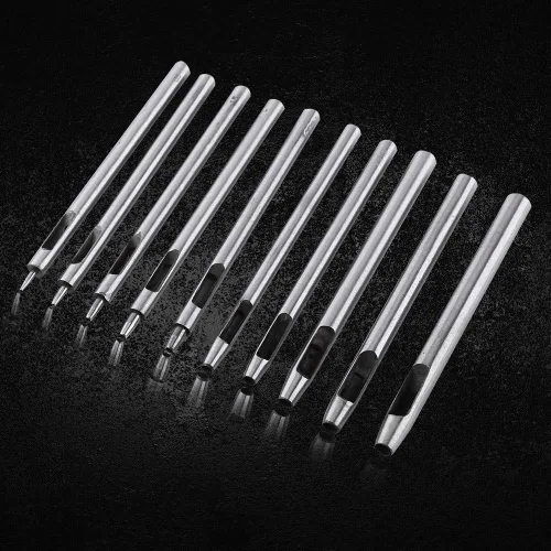 Miniatura 3 de Juego de herramientas de perforaciones de 0.020-0.197 in para correas de reloj de goma de cuero, cinturones, herramienta de corte de agujero