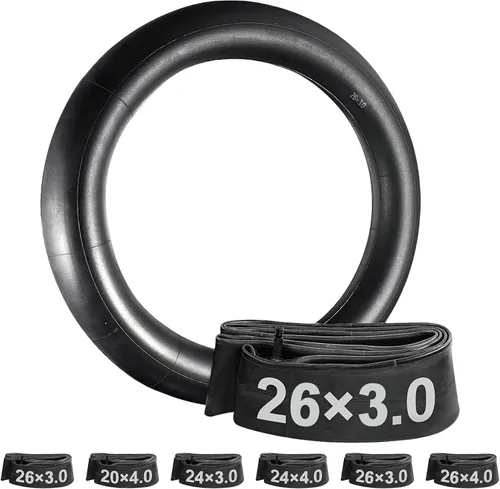 Miniatura 11 de Paquete de 2 tubos interiores para bicicleta de neumáticos gruesos, tubo de bicicleta resistente de 20/26x3.0/4.0, válvula Schrader de 1.260 in