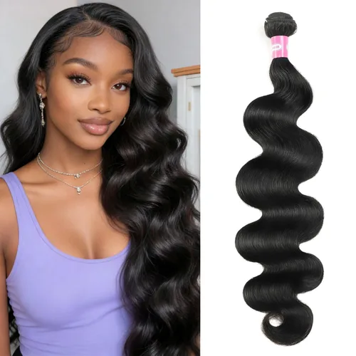 Miniatura 45 de DMKEEP Extensiones de cabello humano ondulado con cierre, 12, 14, 16+10 pulgadas, 100% cabello virgen brasileño sin procesar, 3 paquetes con cierre