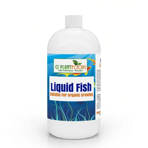 GS Plant Foods Fertilizante líquido orgánico para peces - Natures Growth Boost, certificado OMRI, hidrolizado, a base de peces, solución de