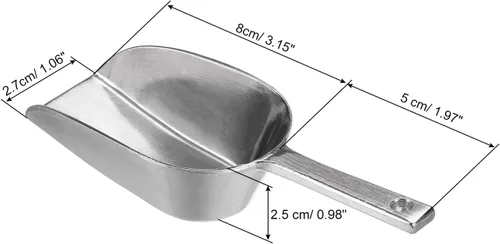 Miniatura 2 de PATIKIL Cucharas de hielo, de aluminio de 5.12 pulgadas, pequeña máquina de hielo para harina, cereales, azúcar, pala para cocina, bar, fiesta, tono