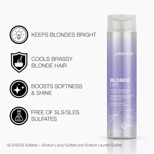 Miniatura 2 de Joico Blonde Life - Juego de champú y acondicionador violeta Para cabello rubio fresco y brillante Neutraliza los tonos cobrizos Desterrar