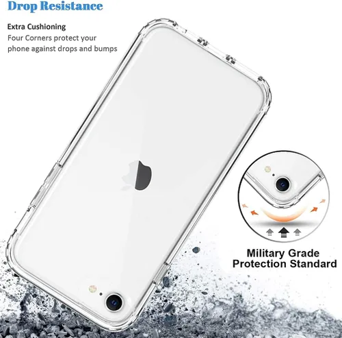 Miniatura 7 de Funda para iPhone SE 2020, iPhone 8, iPhone 7 para niñas y mujeres, transparente, protección de cuerpo completo, a prueba de golpes, carcasa