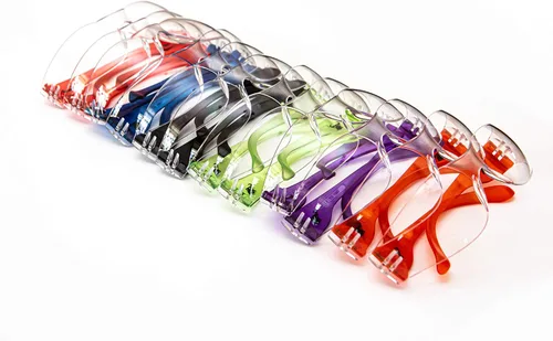 Miniatura 10 de Gafas protectoras de seguridad, lente transparente y antiniebla, correa ajustable para la cabeza, ligeras y duraderas, paquete de 6