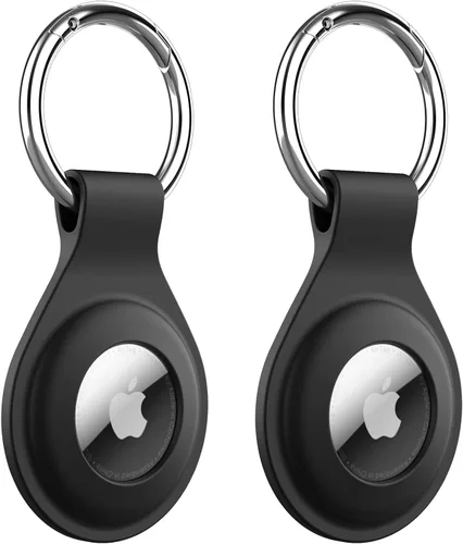 JETech Funda de silicona para AirTag de 2ª/1ª generación (2026/2021) con llavero, soporte protector para AirTag, cubierta de llavero portátil, fácil