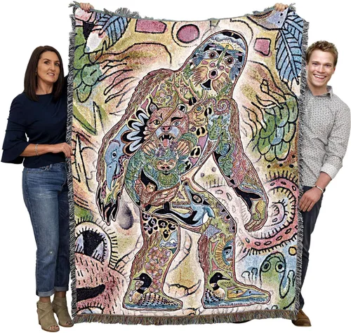 Miniatura 37 de Pure Country Weavers Sue Coccia - Manta de ovejas de cuerno grande, tótem de espíritus animales, manta de regalo tejida de algodón, fabricada