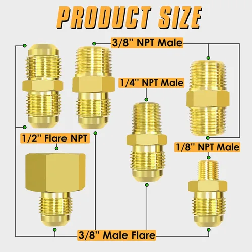 Miniatura 3 de MEFUN Extensión de manguera de propano trenzada de alta presión de 6 pies con acoplamiento de conversión de 3/8 pulgadas a 1/2 pulgadas NPT hembra