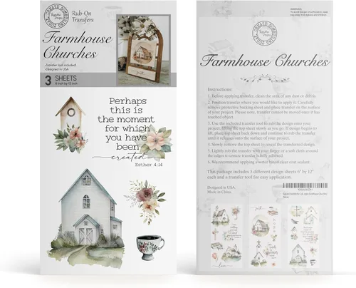 Miniatura 6 de Transferencias para frotar para manualidades y muebles 3 hojas de diseño 15 cm x 30 cm Transferencias para decoración del hogar Decalcomanías