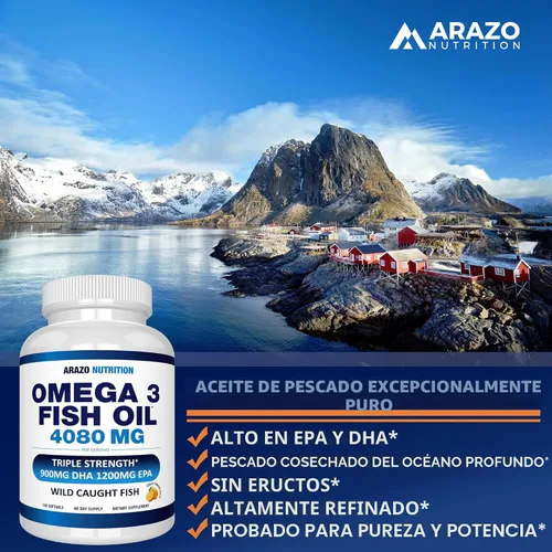 Miniatura 6 de BioScience Nutrition, aceite de pescado Omega 3 de 0.08 oz EPA alto de 0.04 oz + DHA de 0.03 oz; cápsulas que triplican la fuerza, 1