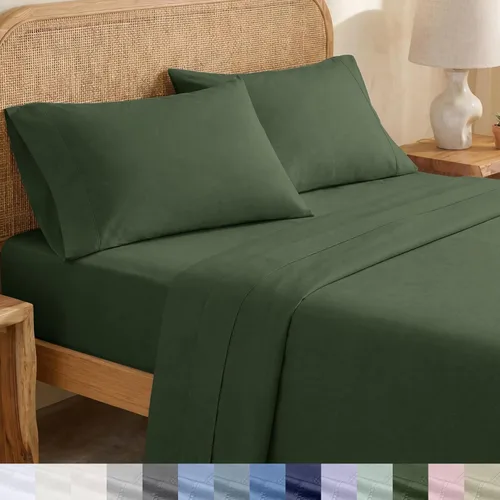 Miniatura 11 de California Design Den Sábanas King con Rayas, 100% Algodón Orgánico Percal, Juego de Sábanas de Bolsillo Profundo King y Fundas de Almohada - Raya