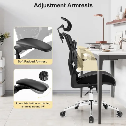 Miniatura 6 de Silla de oficina grande y alta, silla de escritorio ergonómica resistente de 400 libras con cojín de espuma de modelado 3D suave, sillas