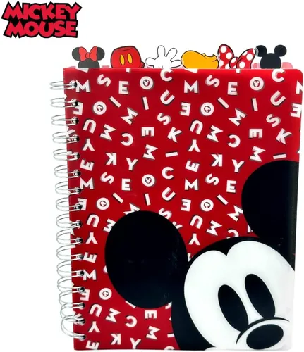Miniatura 9 de Cuaderno de Disney de Minnie y Mickey Mouse, encuadernado en espiral, 144 páginas a rayas, 20 x 18 cm, Rojo