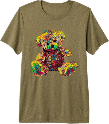 Miniatura 5 de Lindo oso de peluche de peluche camiseta premium, Negro