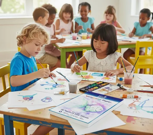 Miniatura 4 de 108 hojas de papel de acuarela (11.7 x 8.3 pulgadas). El papel de arte multiusos perfecto que incluye colores de agua, dibujo, manualidades, bocetos