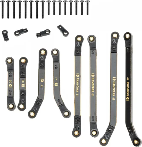 Miniatura 8 de Juego de 4 eslabones de alta liquidación para SCX24 C10, juego de eslabones de latón, piezas mejoradas para SCX24 Bronco, C10, Wrangler JLU, Axial