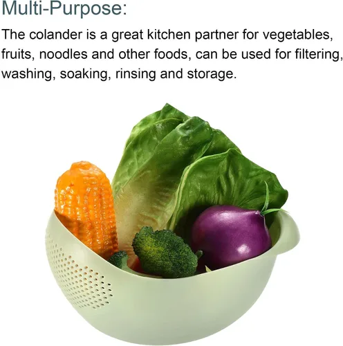 Miniatura 4 de uxcell Cuenco de lavado de arroz, verduras, colador de frutas, colador de arroz, colador de arroz, cesta de drenaje de plástico multiusos
