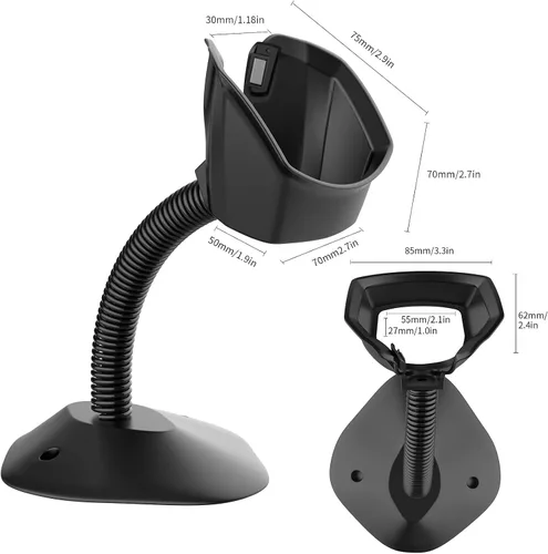Miniatura 4 de Symcode Soporte universal para escáner de código de barras manos libres, escáner de código de barras, soporte de cuna, ángulo base y cabeza