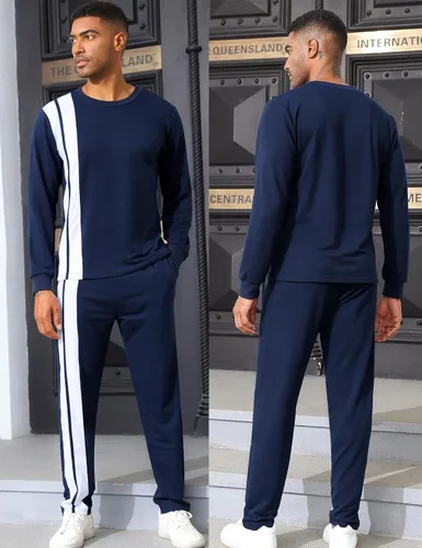 Miniatura 3 de Babioboa Men's Long Tracksuit Basic T Shirt & Sweatpants set 2 Pockets Regular Two Piece Casual Daily Duty-off