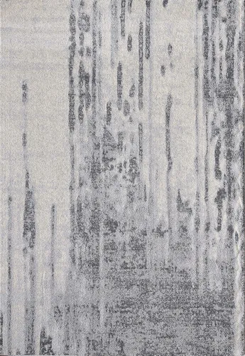 Miniatura 2 de Abani Alfombra tradicional gris y beige con patrón de goteo de 5 pies 3 pulgadas x 7 pies 6 pulgadas, colección de cuarzo, alfombra decorativa