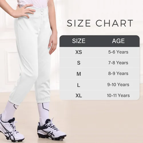 Miniatura 6 de Stelle Pantalones de sóftbol para niñas, pantalones de béisbol para jóvenes, pantalones de lanzamiento rápido con bolsillos, camiseta para niños