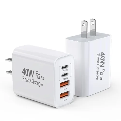 Miniatura 9 de Bloque de carga para iPhone 16/15, bloque de carga USB C [paquete de 2] 20 W de doble puerto PD rápido USB C adaptador de cargador de pared USB A