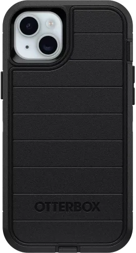 OtterBox Funda para iPhone 15 Plus e iPhone 14 Plus (solamente) - Serie Defender - Negro - Solo funda - Sin protector de pantalla - Resistente y