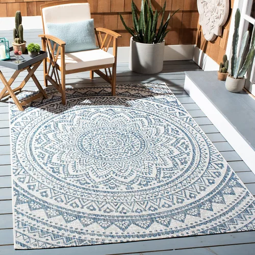 Miniatura 7 de SAFAVIEH Alfombra lavable para exteriores, colección Courtyard - Pasillo de 2.3 x 8 pies, color beige claro y marrón claro, no desprende pelusa