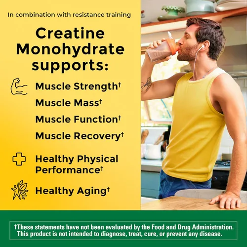 Miniatura 3 de Nature Made Polvo de Monohidrato de Creatina Micronizada 5 g por Porción, Polvo de Mezcla para Bebidas Sin Sabor, Apoyo Muscular, 450 g, Suministro