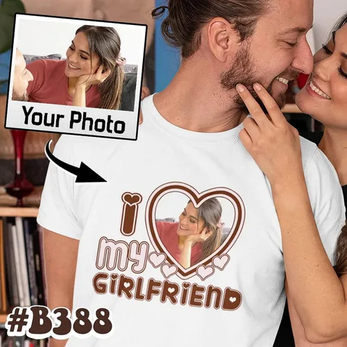 Miniatura 2 de NAZENTI Sudadera con capucha "I Love My Girl", camisa personalizada de hombre para él, novio, foto personalizada, regalo de pareja de San Valentín