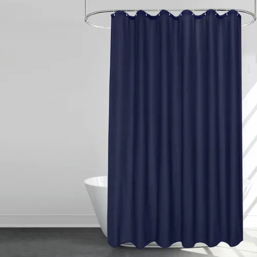Cortina de ducha EurCross azul marino, cortina de ducha de tela lavable a máquina y resistente al agua para baño 72 x 72 pulgadas