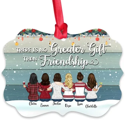 Miniatura 10 de Gossby Adorno personalizado para mejor amiga, regalo de Navidad personalizado con diseño, nombre, regalo de Navidad para mujeres, hermana del alma