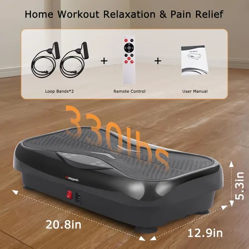 Miniatura 6 de Whole Body Vibration Plate Exercise Machine – Power Vibrating Plate for Lymphatic Drainage Weight Loss, Shake Plate Exercise Platform with Touch