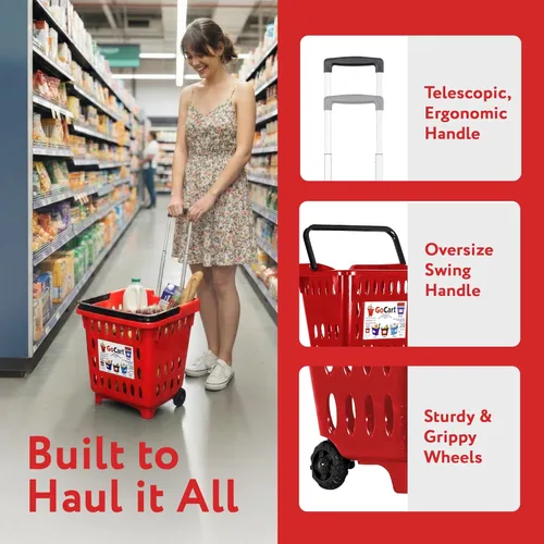Miniatura 8 de DBEST PRODUCTS - Carrito para compras/ropa sucia Rojo
