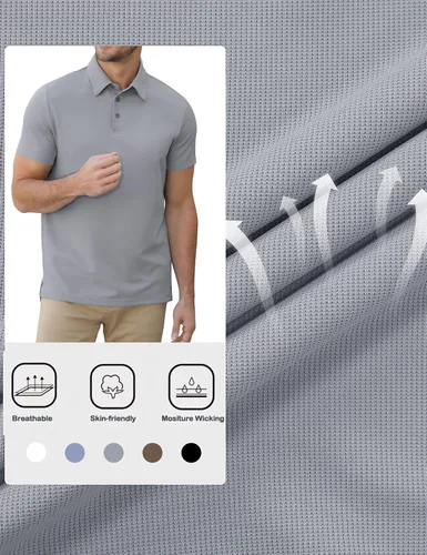 Miniatura 6 de GymSmart Polo Shirts for Men Short Sleeve Casual Business Sports Tennis Golf Shirts