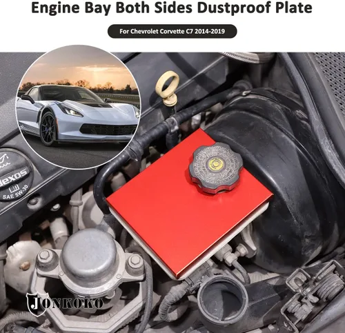 Miniatura 4 de Cubierta de la caja de fusibles anticongelante del motor de aleación de aluminio para Chevrolet Corvette C7 2014-2019 Adhesivo de ajuste del motor