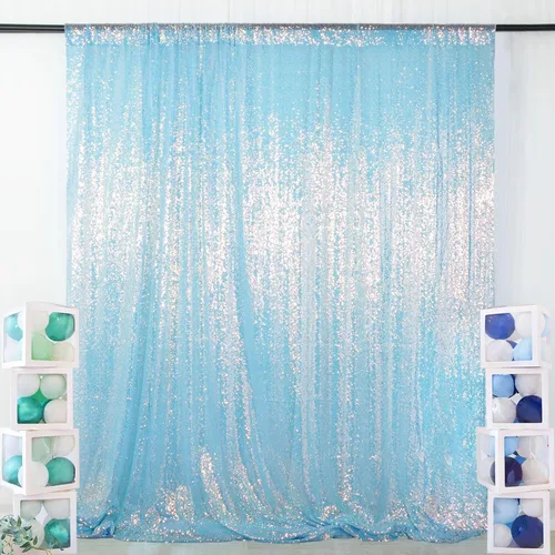 Miniatura 31 de ShinyBeauty PHOTOBOOTH - Fondo de tela de lentejuelas, telón de fondo de boda, telón de fondo óxido, cortinas de lentejuelas, cortinas de Negro